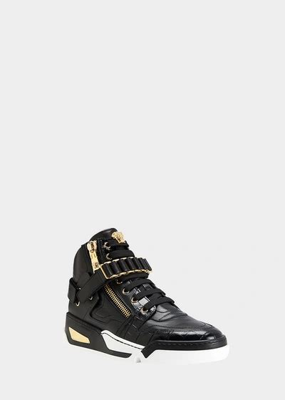 tenis versace hombre|versace zipped high top sneakers.